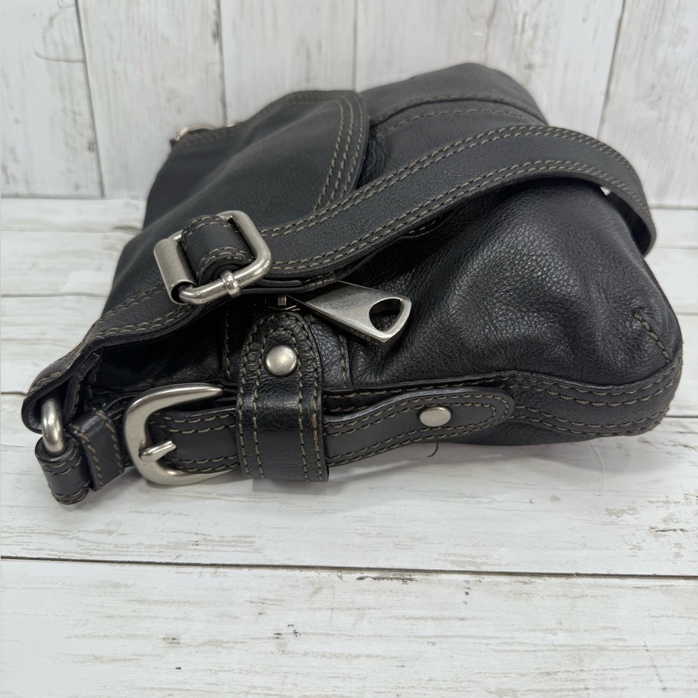 VTG Fossil Fifty Four Classic Black Pebbled Leather Crossbody Bag Durable 90s - Picture 4 of 16